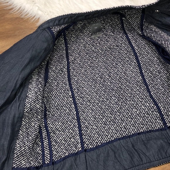 Gap size small Moto blue tweed zippered jacket - Picture 7 of 8